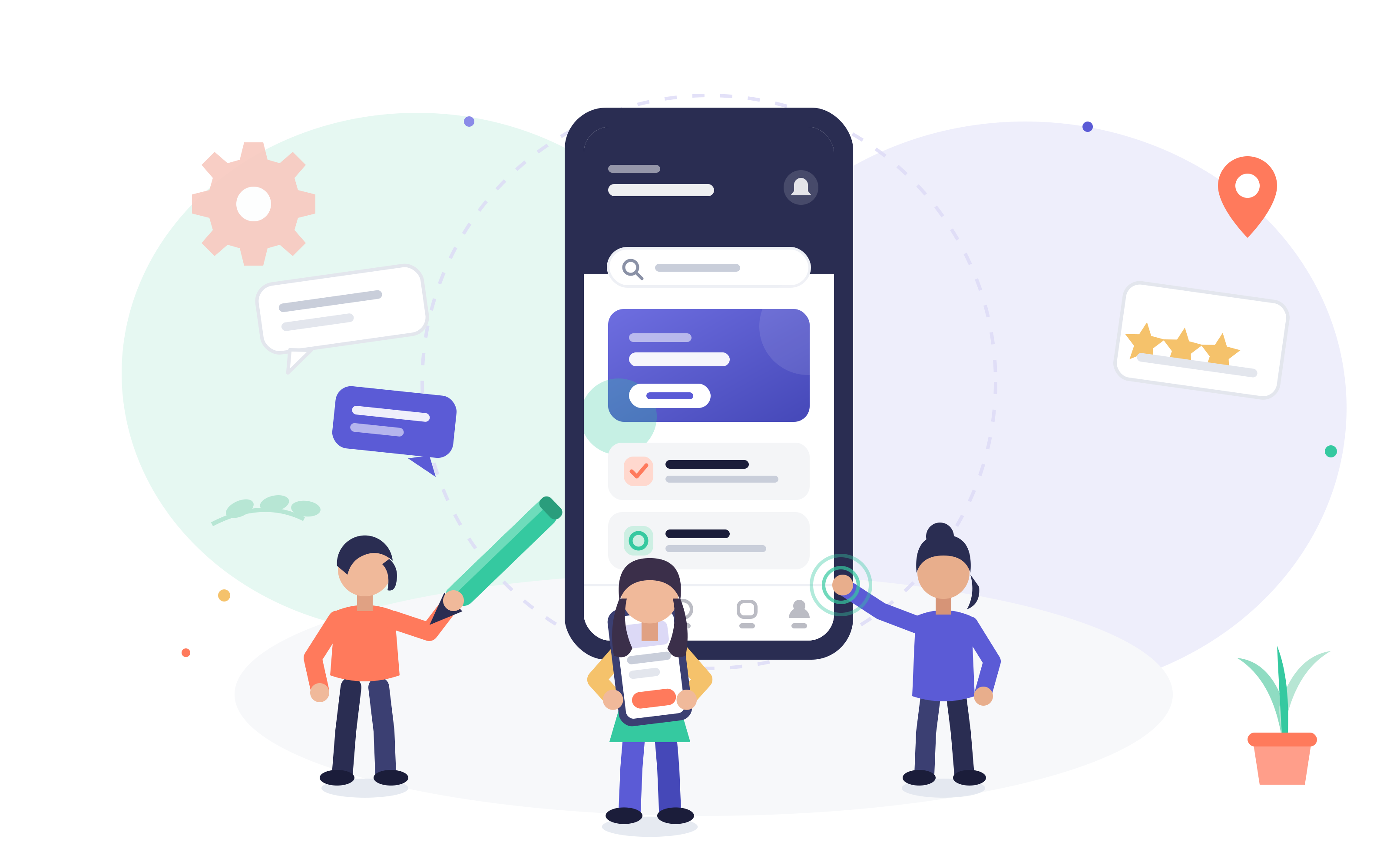 A team testing a mobile app